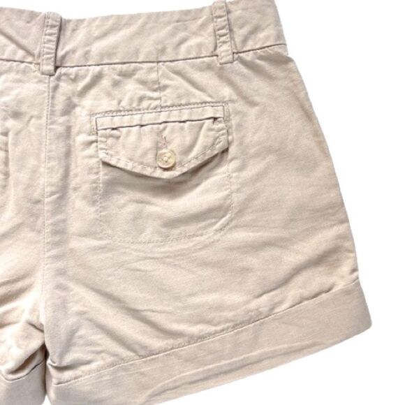 Express Linen Cotton Blend Mid-rise CreamTan Shorts Size 8 - Picture 4 of 12